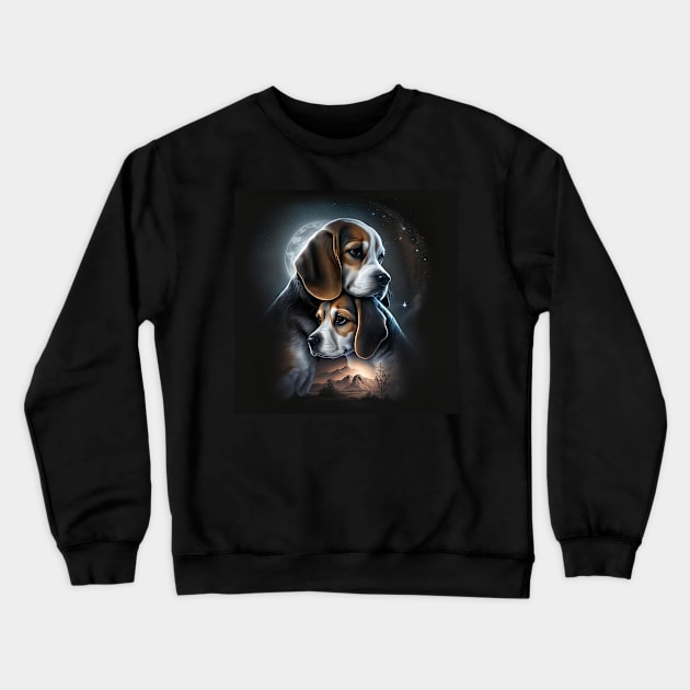 Cute Beagles Crewneck Sweatshirt by Enchanted Reverie